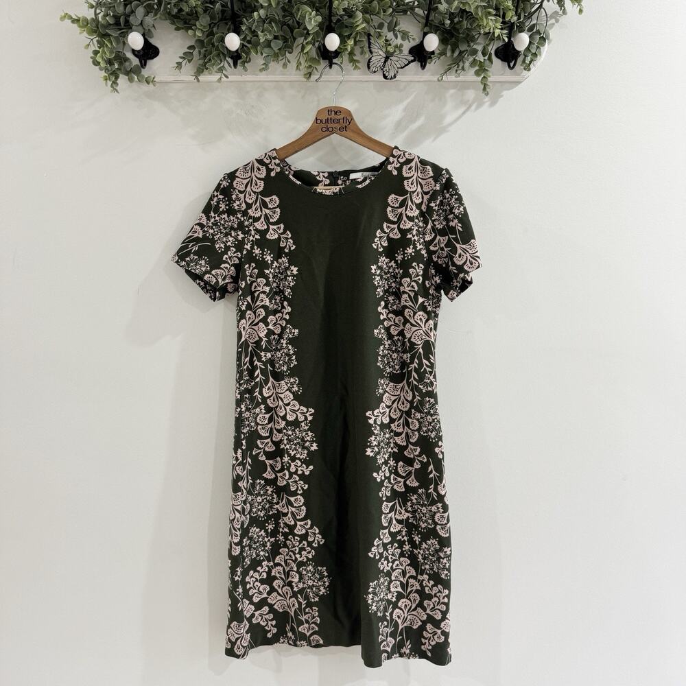 Boden Green/pink Floral Knee Length Dress Size 8 GH6263